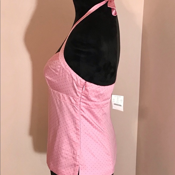 NWT J. Crew Pink Cotton Halter Top. - Picture 3 of 5